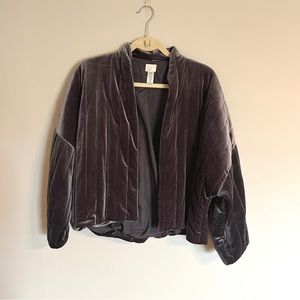 Black velvet cardigan